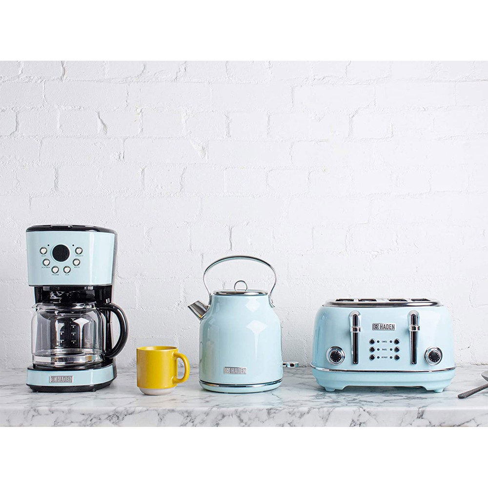 Haden Heritage 12 Cup Programmable Vintage Retro Home Coffee Maker Machine, Blue