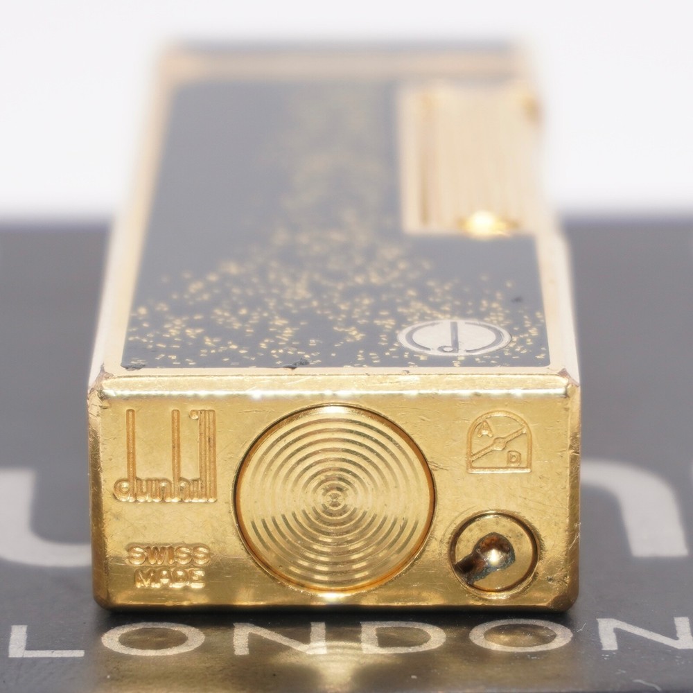Dunhill Vintage Rollagas Lighter Gold/BLACK Glitter_Working