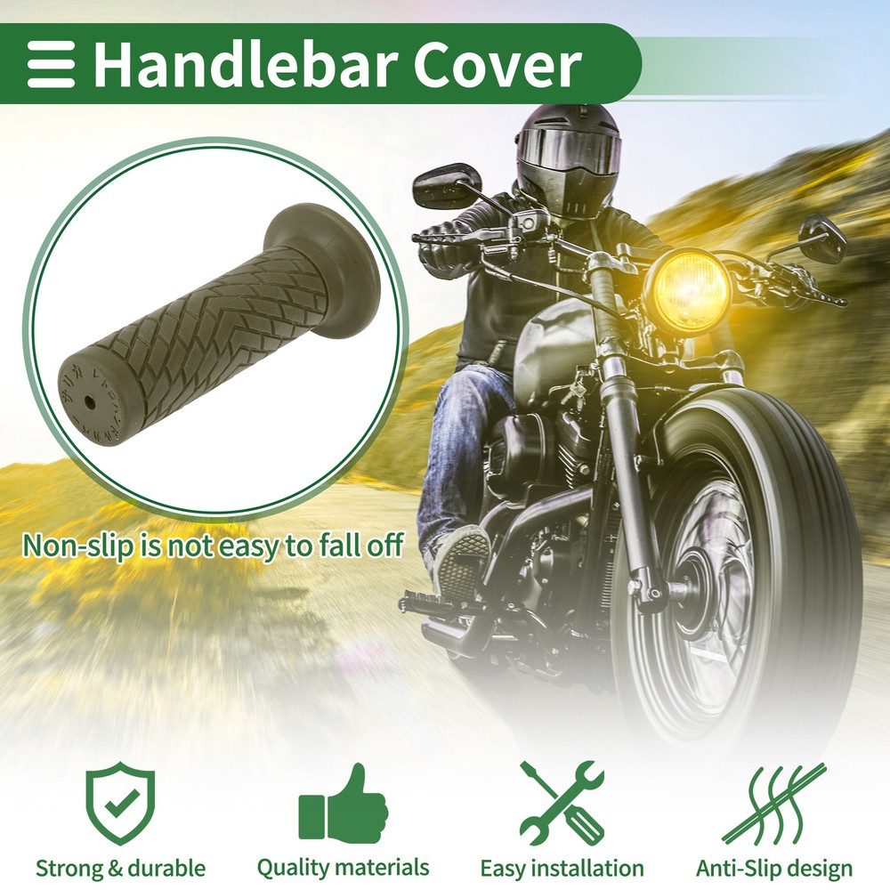 1" 25mm Motorcycle Knobs Handlebar Cover TPU Green