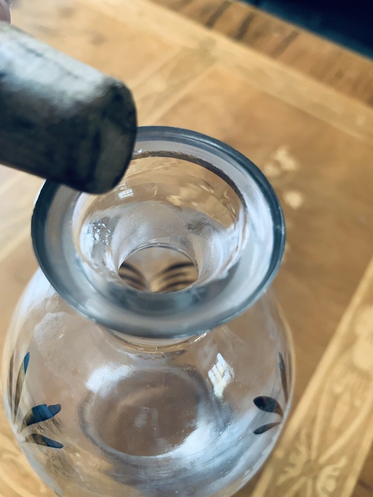 small vintage glass bottle 20cm