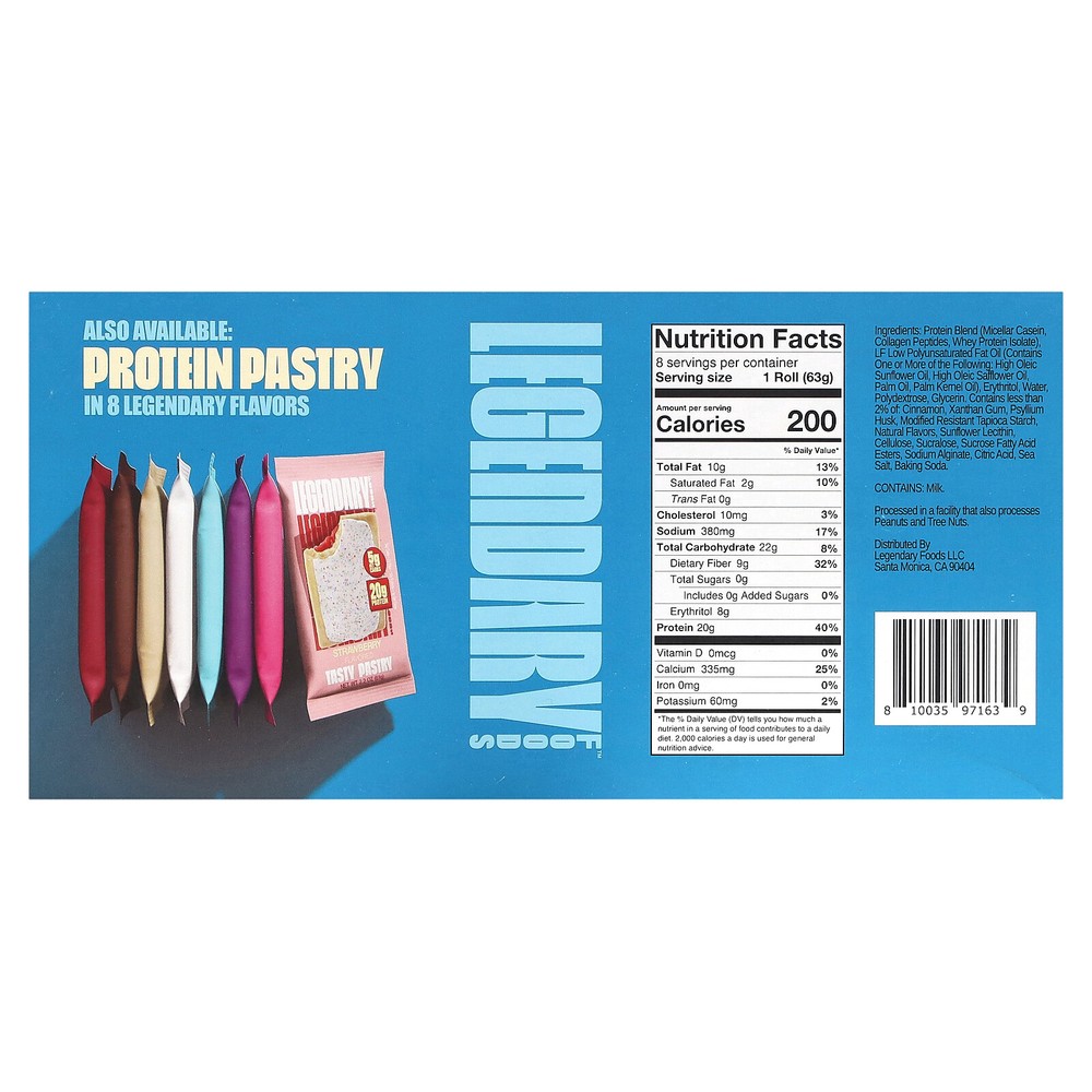 Protein Sweet Roll, Cinnamon, 8 Pack, 2.2 oz (63 g) Each