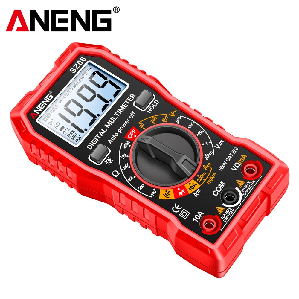 LCD Digital Multimeter Voltmeter Ammeter Ohmmeter Volt AC DC Tester Leads Meter