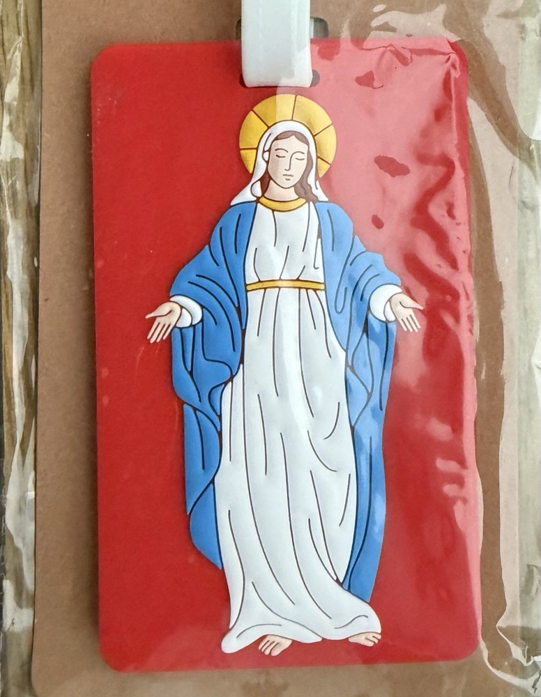 Virgin Mary Red Luggage Tag