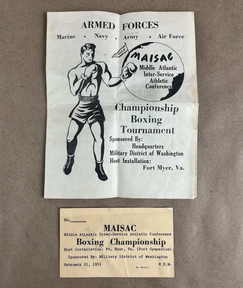 1951 Inter-Service Boxing Championship MAISAC Program Ft Myer, VA Army Navy