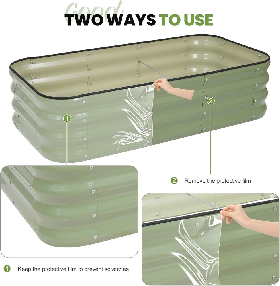3-In-1 Adjustable Raised Garden Bed Kit | Galvanized Planter Boxes for Vegetable