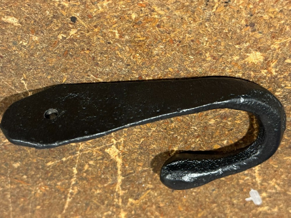 Solid Cast Iron Hook Medieval Primitive Glazed Iron Hammer Coffee Cup Mug Key 4"