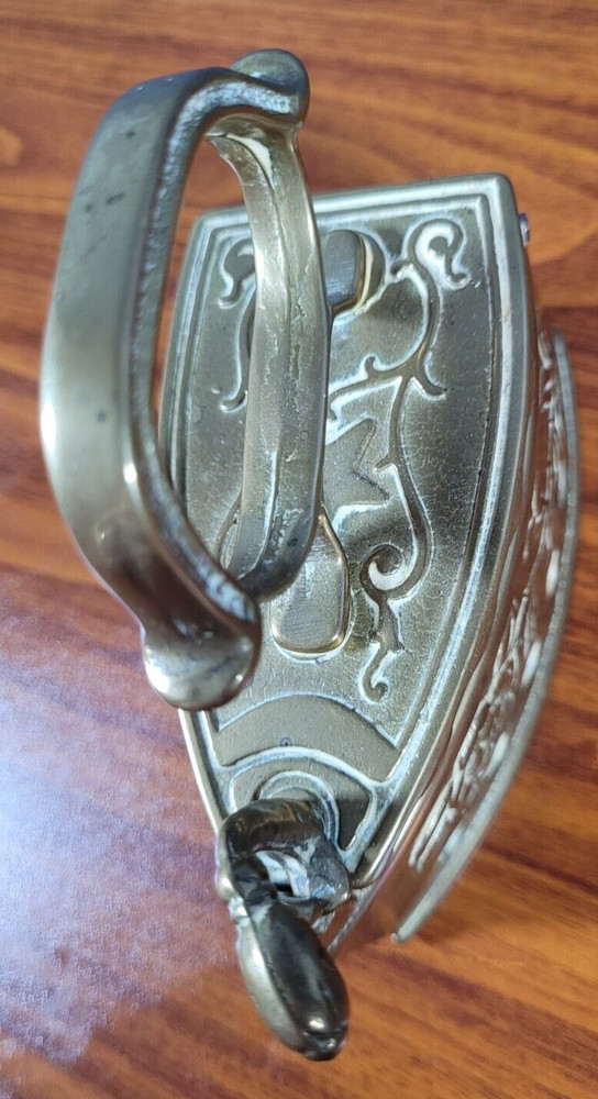 Antique (possibly Victorian) Brass Decorative Coal Iron
