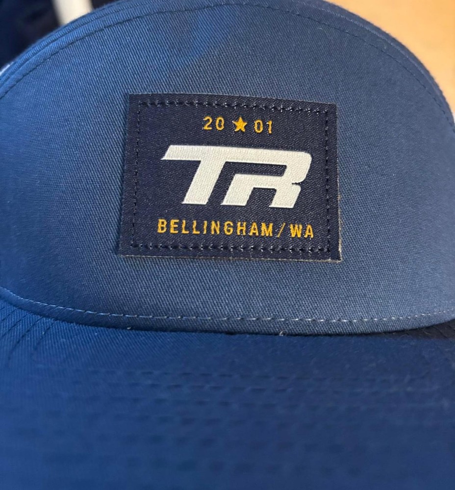 TR Bellingham WA Blue and White Mesh Back Cap