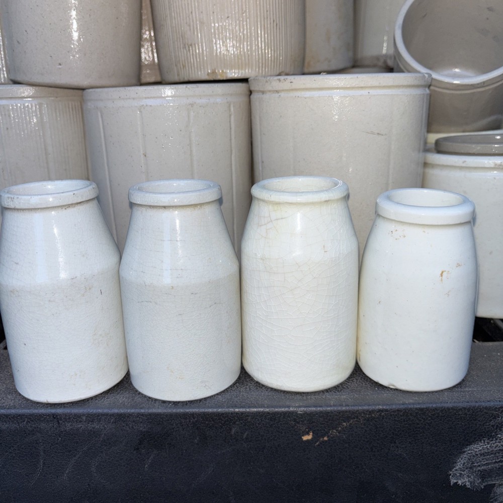 Victorian  ironstone stoneware milk churn pots