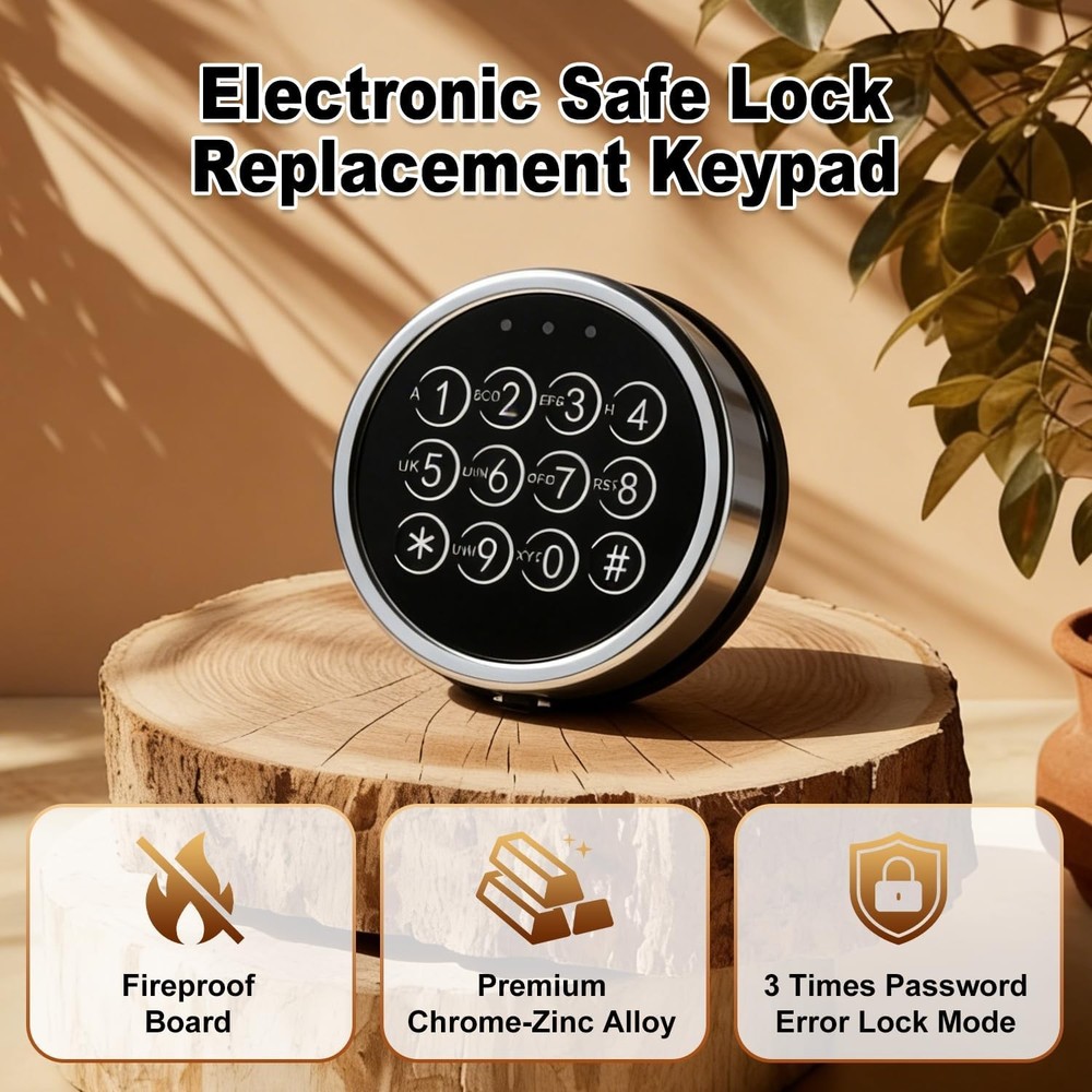 Electronic Safe Lock Replacement Gun Safe Swing Bolt Lock with 4 Pin Cable