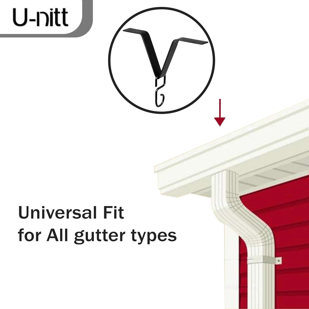 Elegant Black Gutter Clip for Rain Chain Installation - Adjustable & Durable