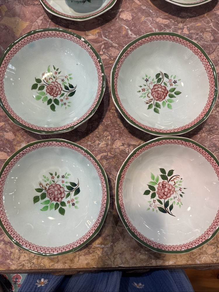 Adams England Calyx Ware Mandalay Pattern Hand Painted Complete 20-pc Set
