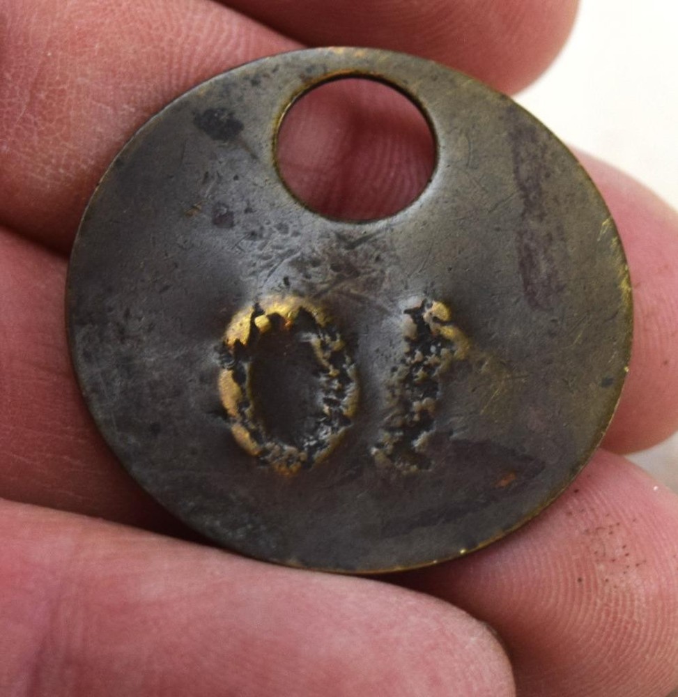 Early Brass Coal Miners Tool Pit Check Token Tag