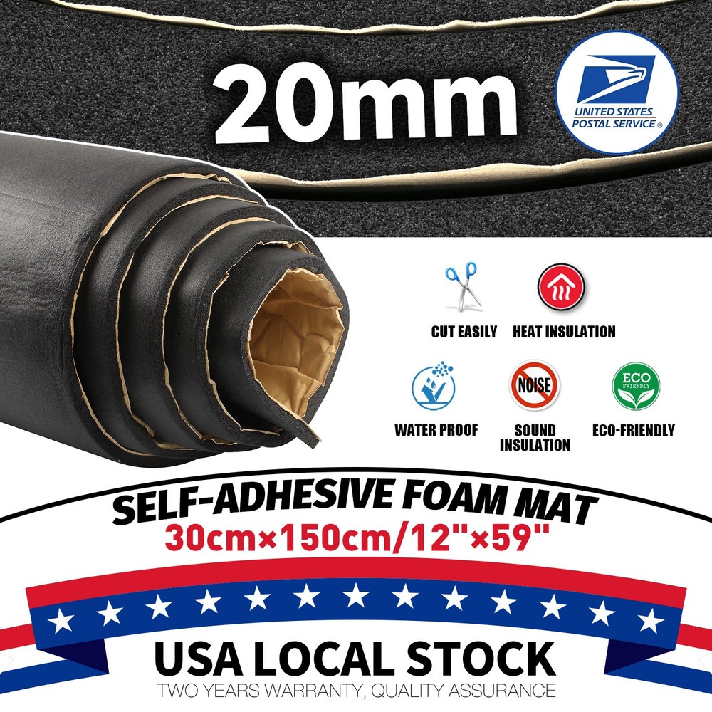 20MM Neoprene Sponge Foam Rubber Sheet With Self-Adhesive Easy Cut DIY Padding