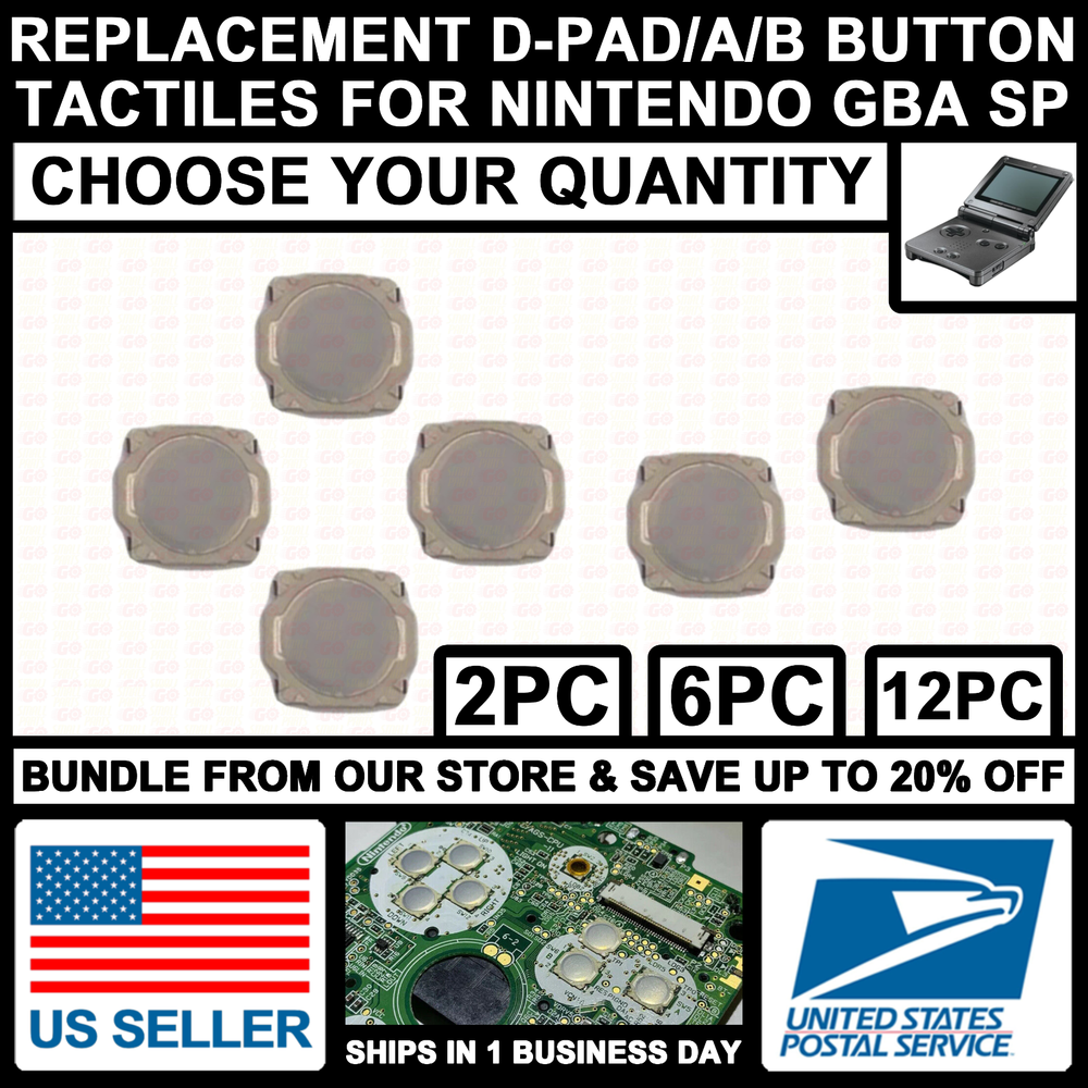 GBA SP DPad A B Button Switch Tactile Replacement D-Pad Gameboy Advance SP