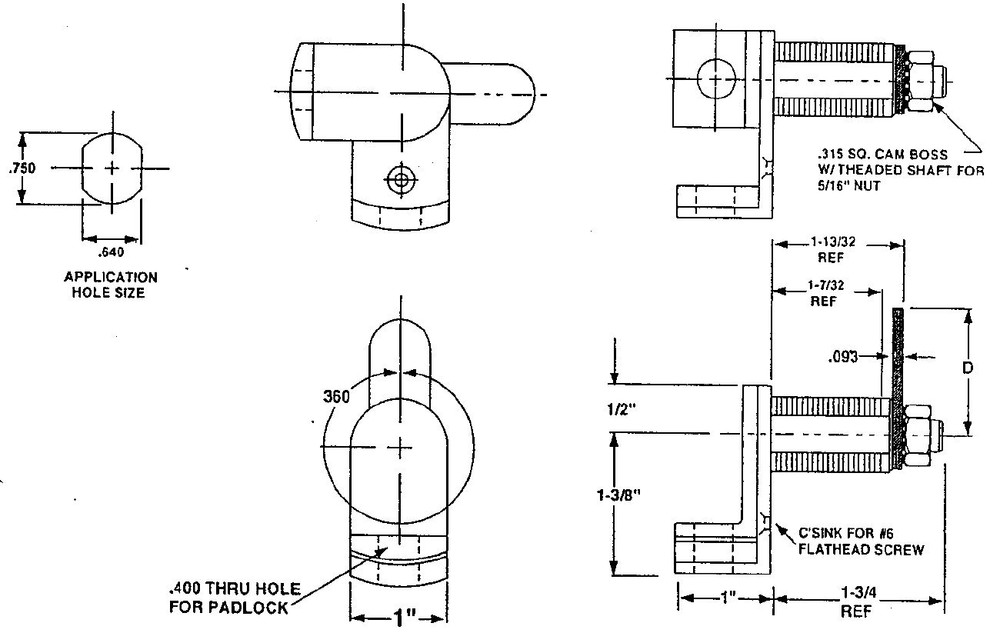 Locker Hasp (aka. Padlockable Cam Lock Hasp) for Locker, in Chrome Finish