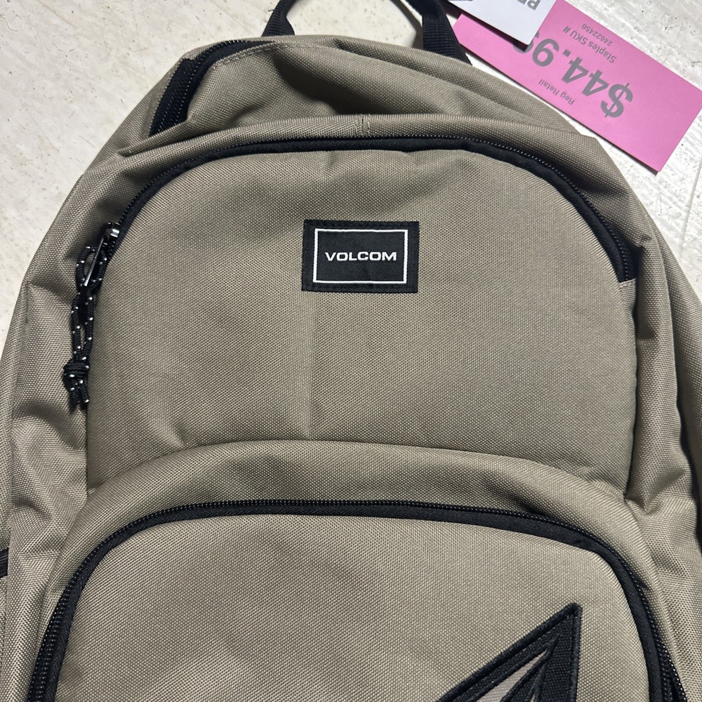 VOLCOM Dark Khaki Variable Back Pack School Bag Hiking Carry Brown BACKPACK