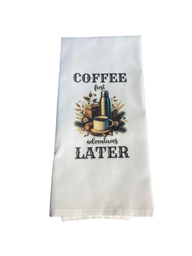 Coffee Kitchen Towel Camping Adventure
