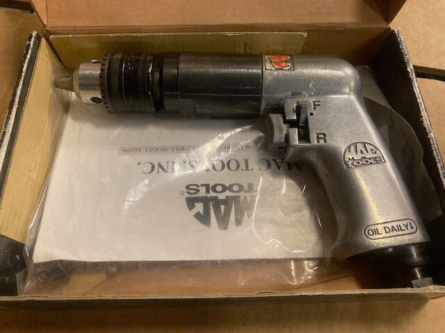 MAC TOOLS AD590 1/2" Reversible Aluminum Keyed-Chuck Air Drill