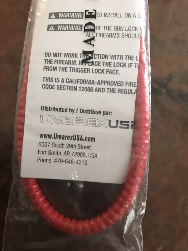 Red Gun Cable Lock 6.5" Cable 2 Keys