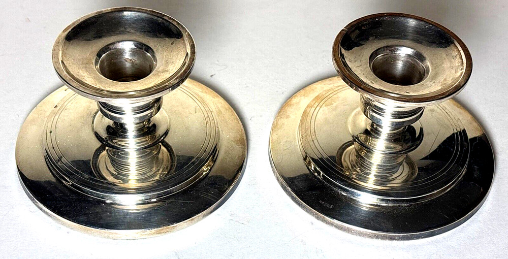 Pair (2) Norwegian 830 Slo Weighted Candle Holders