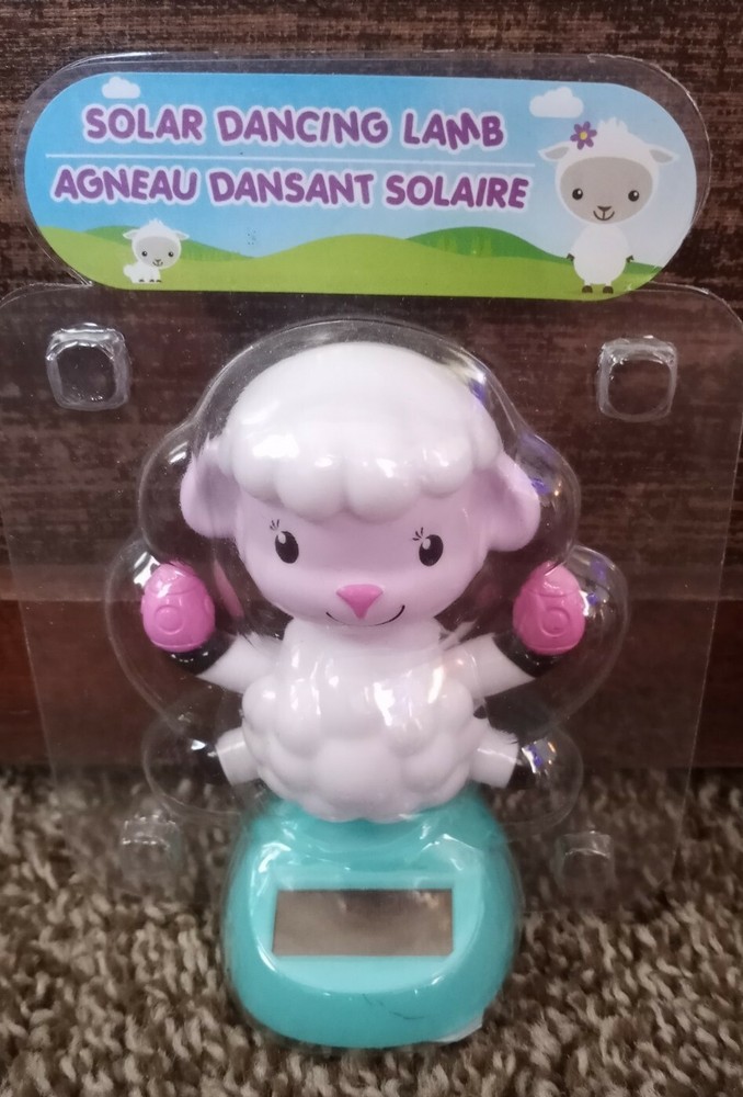 NEW...Baby Lamb Solar Powered Dancing Bobble Head Easter