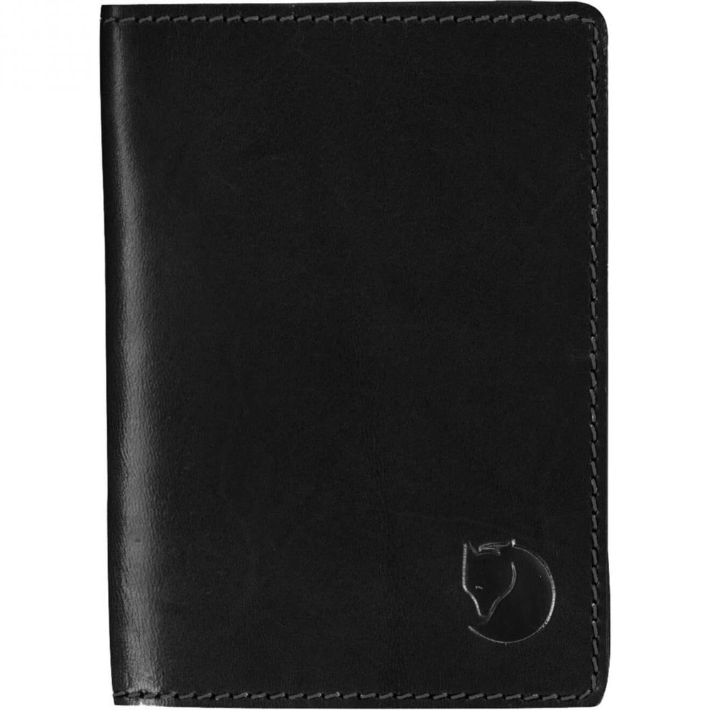 Fjallraven Leather Passport Cover Black