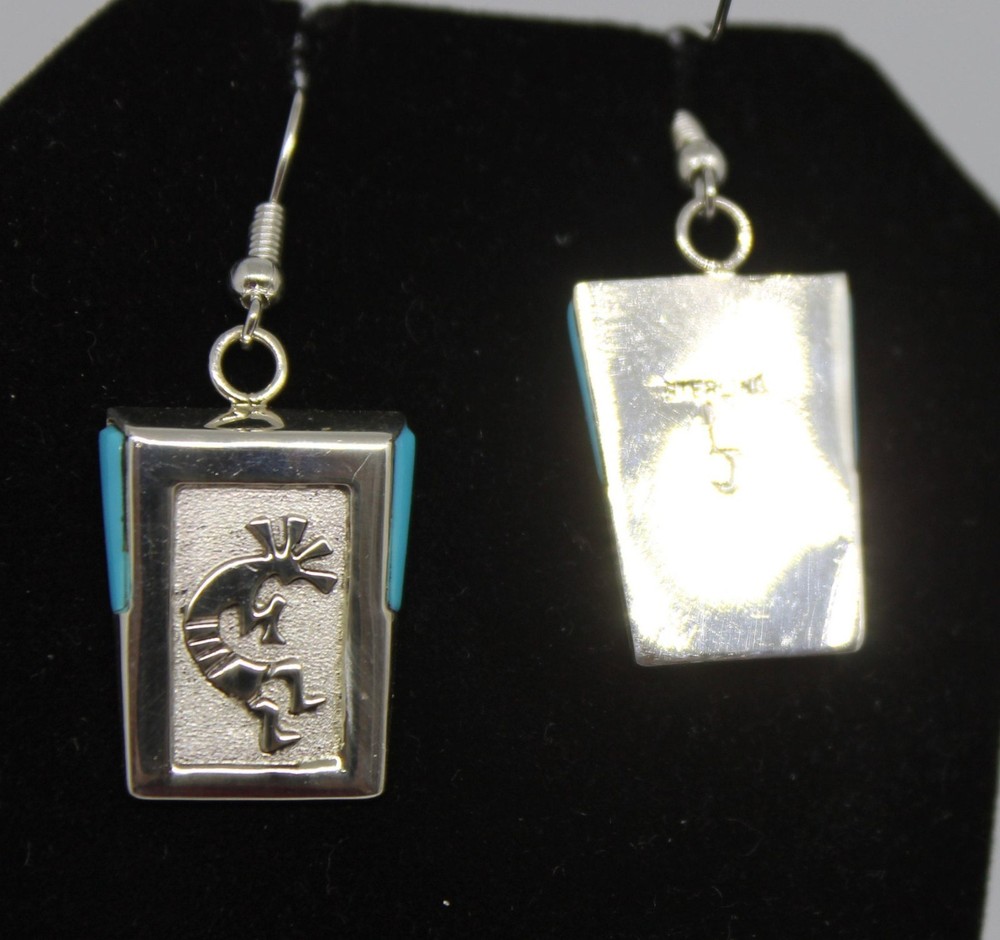 Sterling Silver and Turquoise Kokopelli Earrings