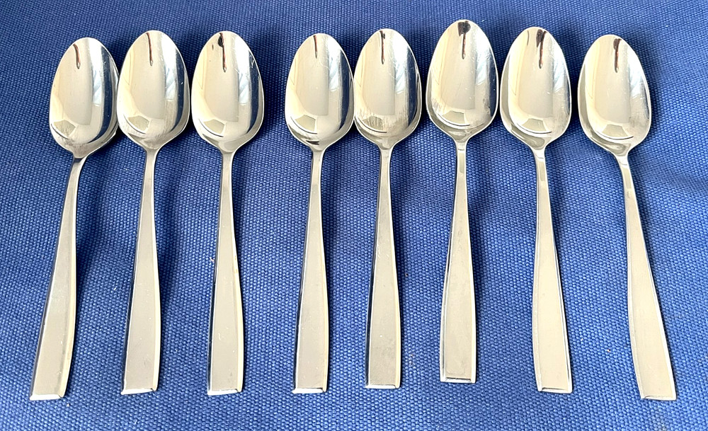 8 pc Teaspoons Set Studio Cuisine Delancey glossy Flatware