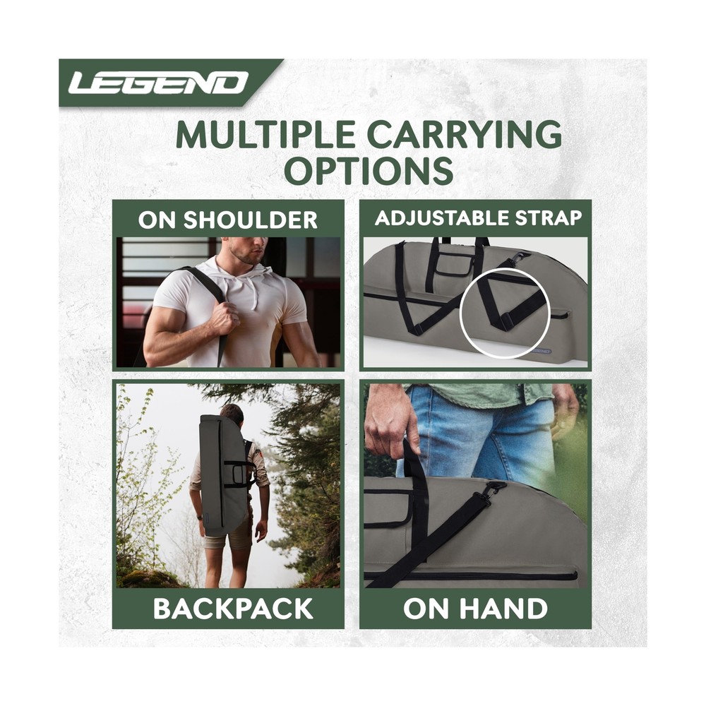 Legend Essential Compound Bow Case - Compound Bow Bag with Arrow Tube Case Po...
