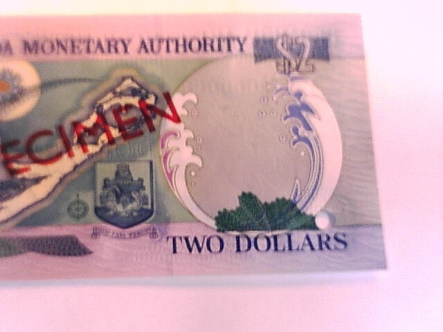 Bermuda 2000 Two Dollar SPECIMEN note Choice Crisp Uncirculated.