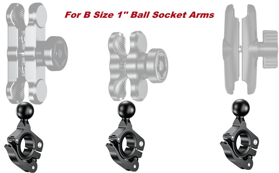 RAM Ball Mount Base Alloy Handlebar Clamp Mount Base Suitable for Motorcycle