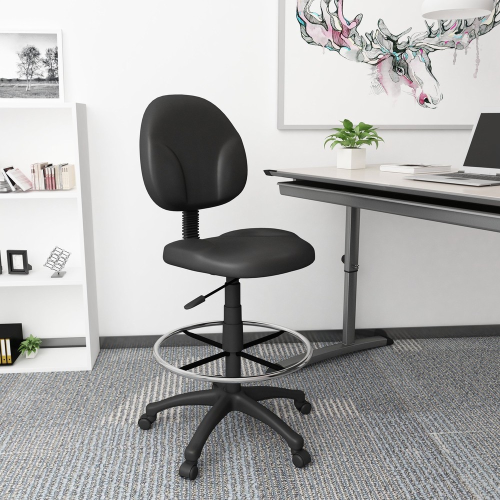 Boss Black Antimicrobial Drafting Stools W/Footring MODEL # B1690-CS