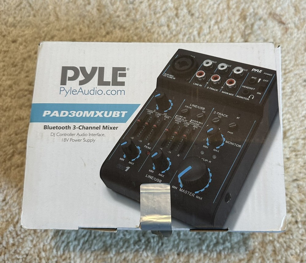 PYLE 3 Channel Bluetooth Audio Mixer - DJ Sound Controller Interface NIB