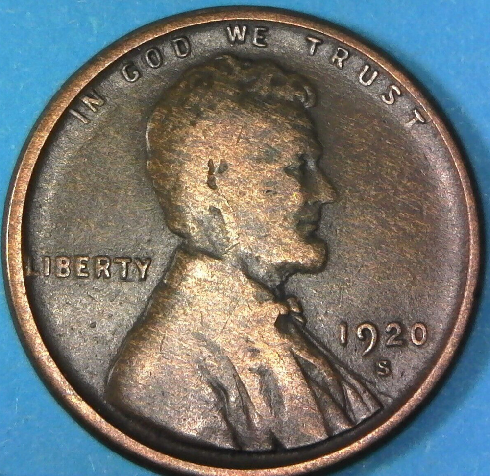 1920 S Lincoln Wheat Cent Woody Improper Alloy Mix Error Beautiful