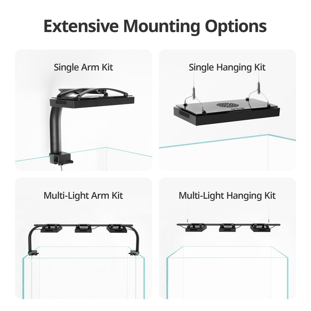 NICREW HyperReef 200 Gen 2 Reef LED Light, 200W 200 2, Black