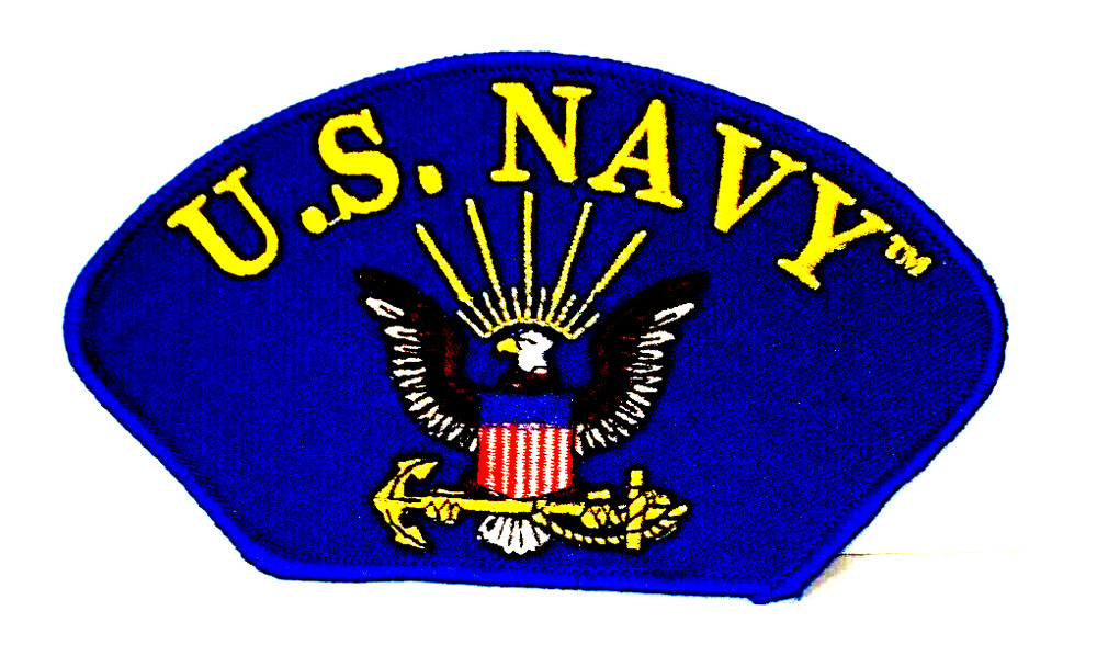 U.S. NAVY  Veteran Emblem   IRON ON  HAT PATCH 3X5 inch