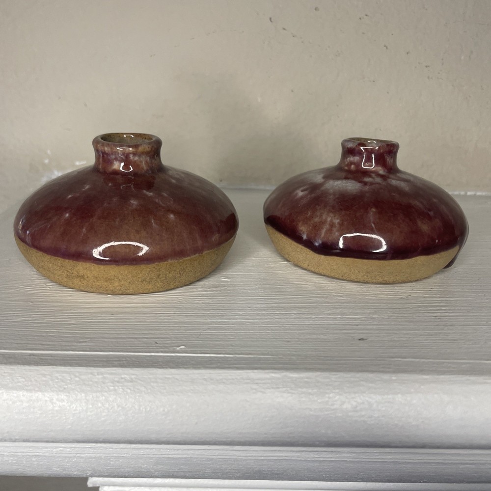 Mini Studio Drip Vases Brown Tan Set Of 2