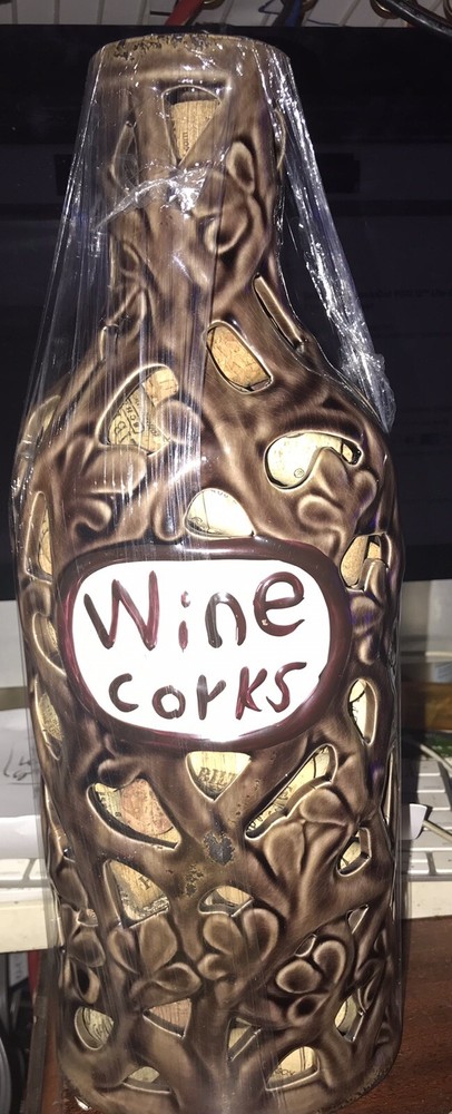 Wine Corks Ceramic Bottle Full Of Wine Corks