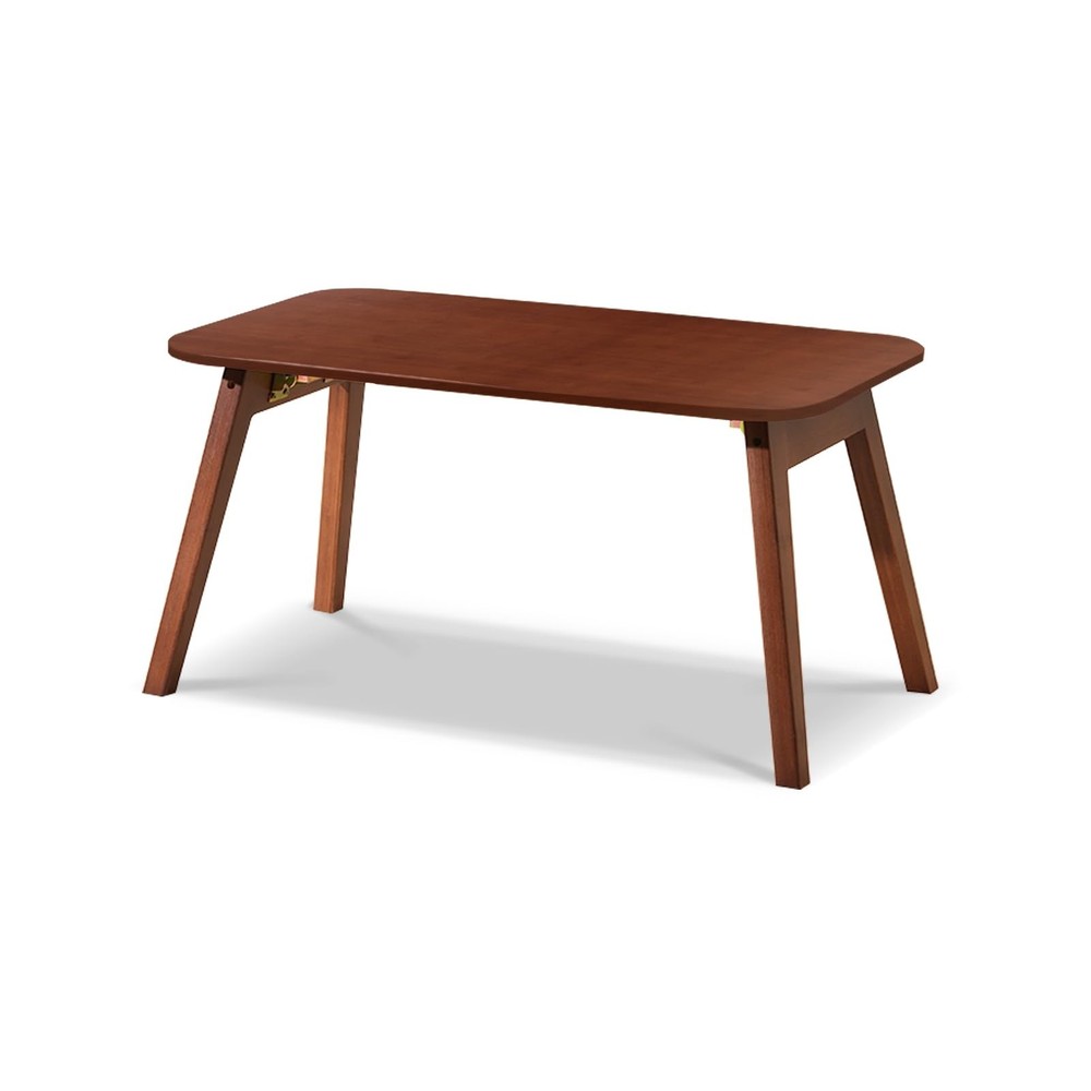 Coffee Table Foldable Mid Century Desk TV Stand with Open Storage Shelf Cente...