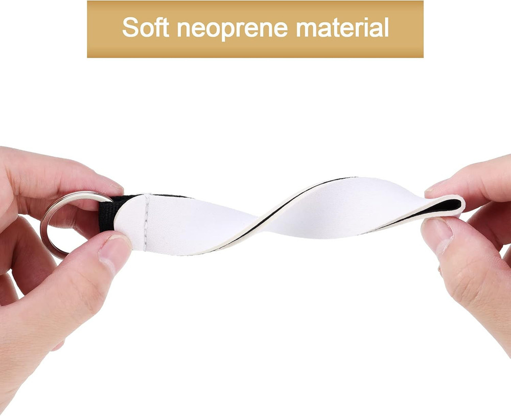 40-Pack Neoprene Sublimation Wristlet Keychain Blanks for DIY Projects