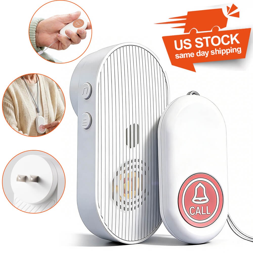 Wireless Caregiver Pager System Call Buttons Transmitters 656ft Plugin Receiver