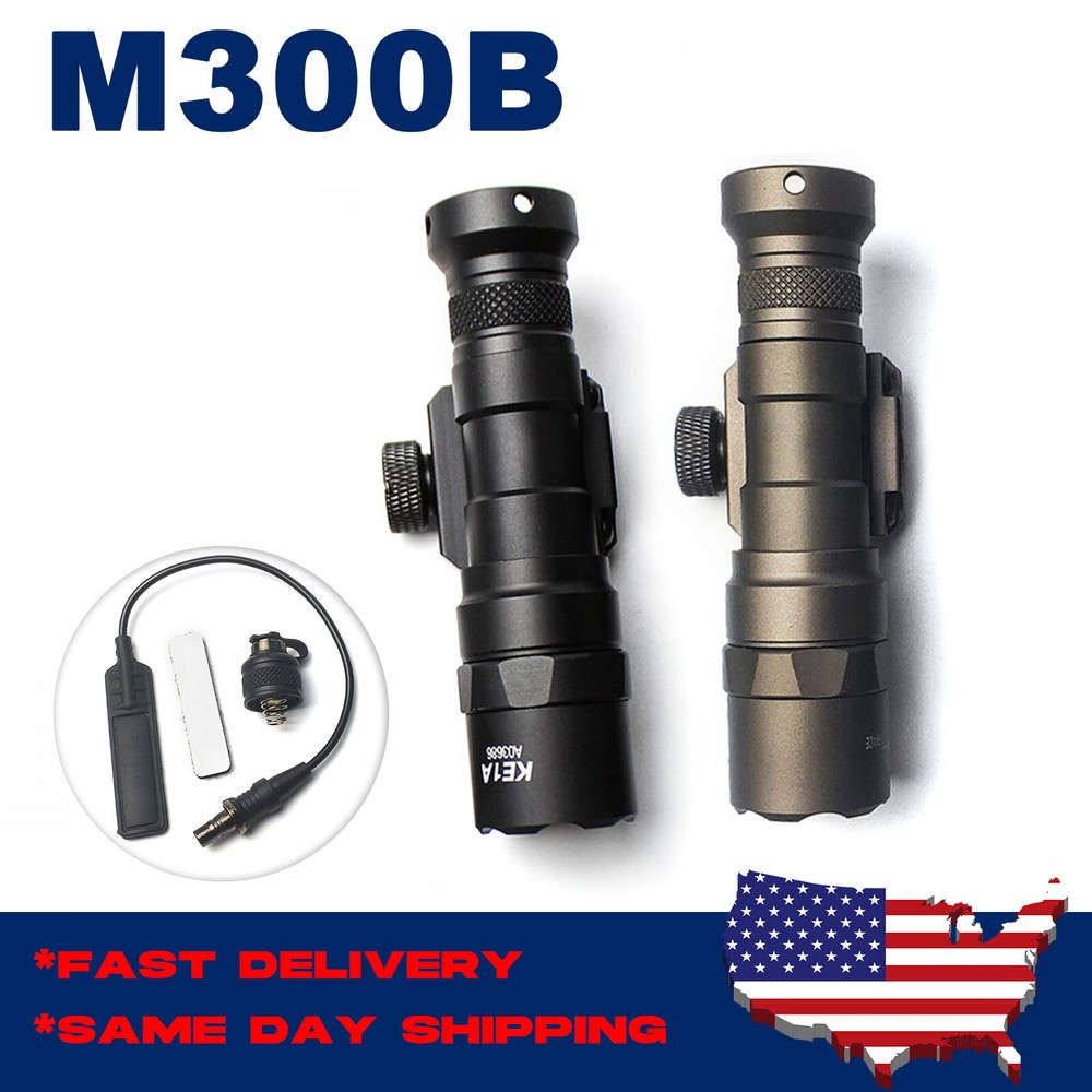 M600C M300B Tactical Light LED weapon Flashlight with Pressure Switch & Tail cap