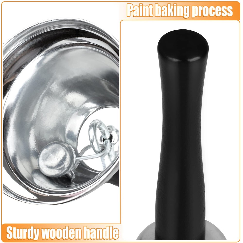2 Pcs Hand Ringing Bell for Classroom, Kitche