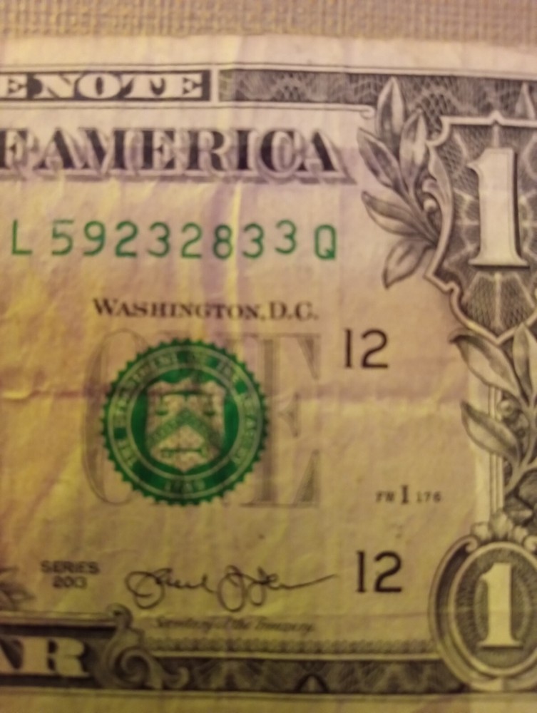 1Dollar Bill ERROR!! ERROR!!! 2013SERIES ( On Sale Hurry Up!!!)
