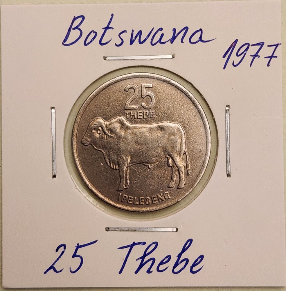 Botswana coin,  20 Thebe,  1977