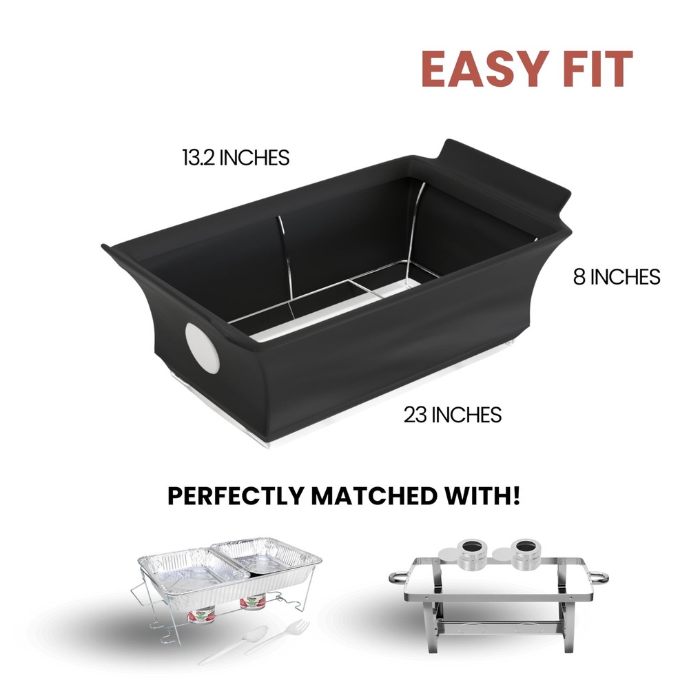 Merchlio Chafer Wind Guard - 4 Pack - Handle Covered Dish Covers, Fitted