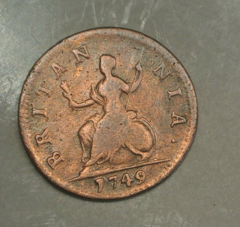 Farthing 1749RARE poids 4 gr 45