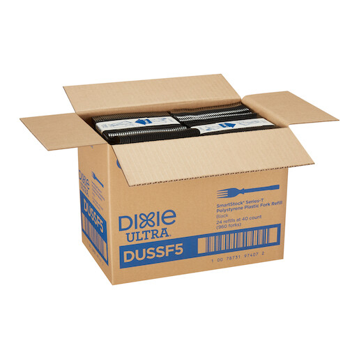 Dixie Ultra Dussf5 Polystyrene Fork Refill, Black, 960/Carton