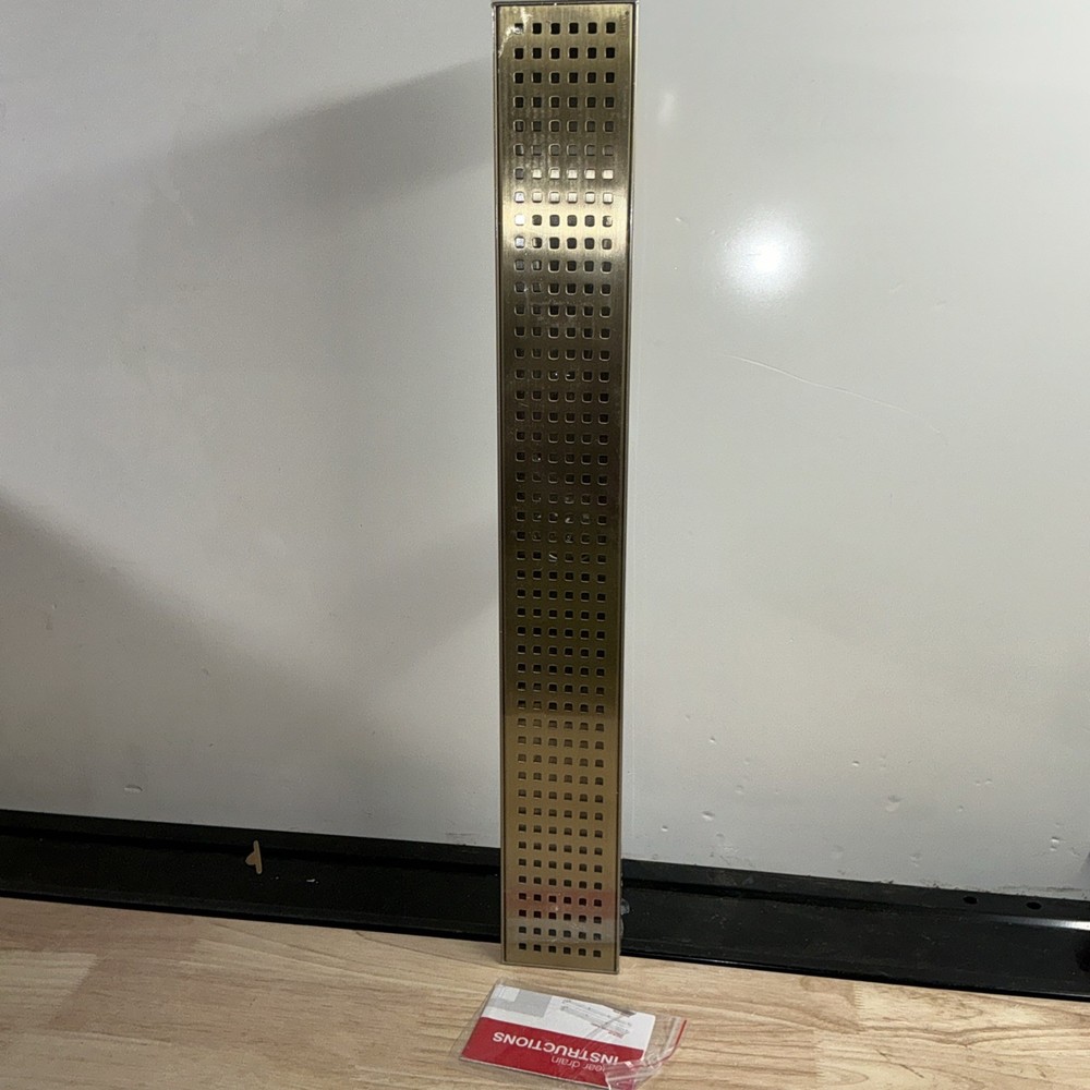 Oatey Designline 24 in. Champagne Bronze Linear Shower Drain with Square Pattern